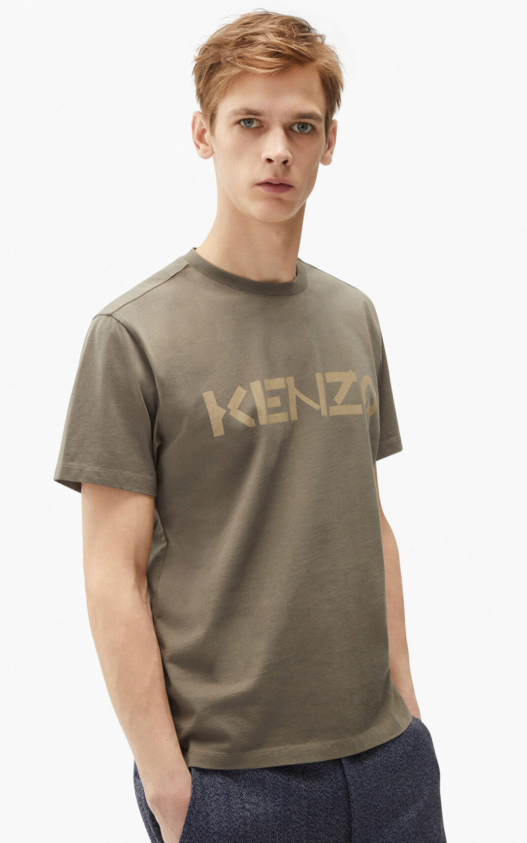 Camisetas Kenzo Logo Hombre Gris Claro - SKU.6157815